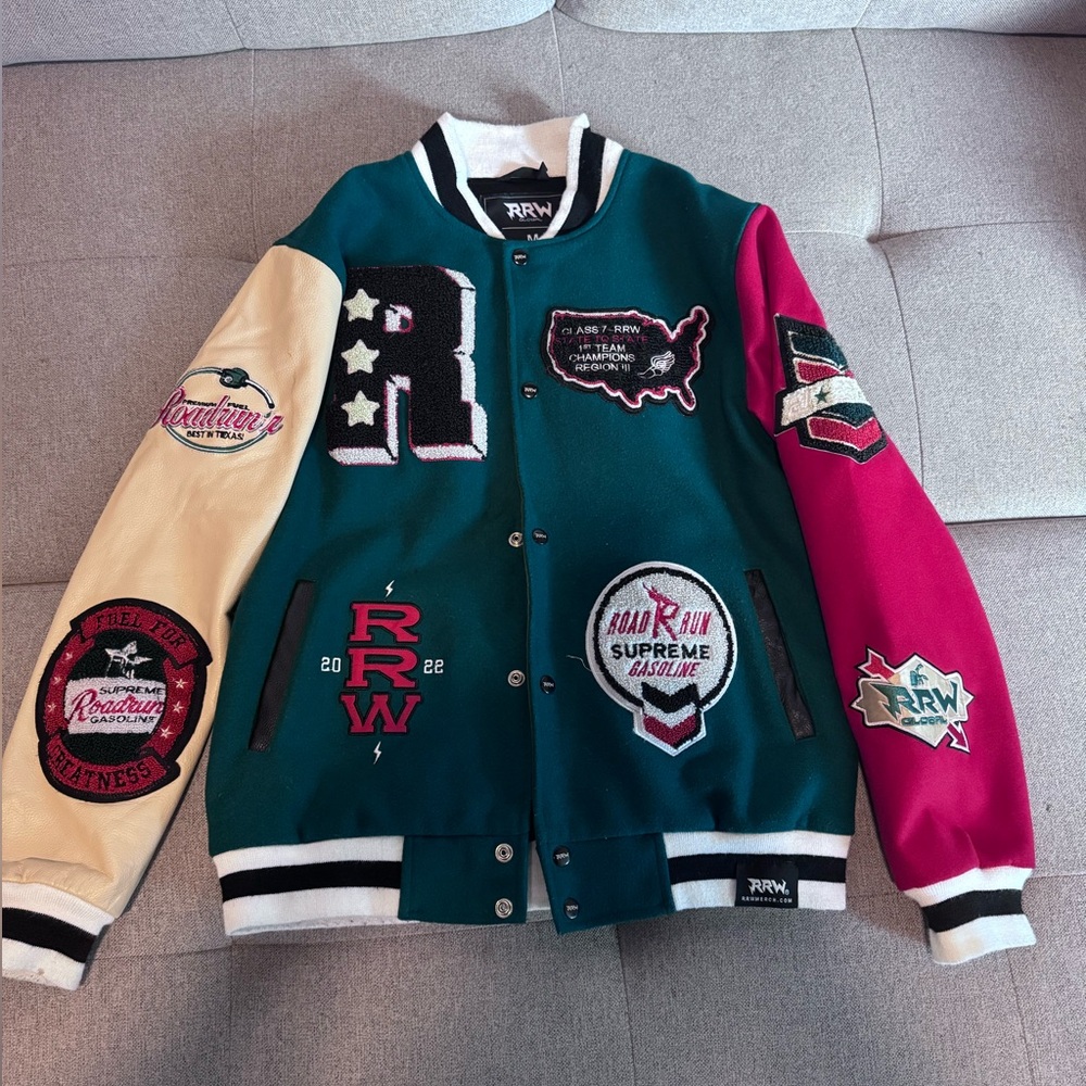Colorful Varsity Jacket with Patches